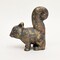 Curious Squirrel Antique Finished Aluminum Figurine – 10.5x5x12.5" Elegant Table Decor Sculpture